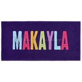 Lofaris Purple Custom Name Beach Towel For Summer